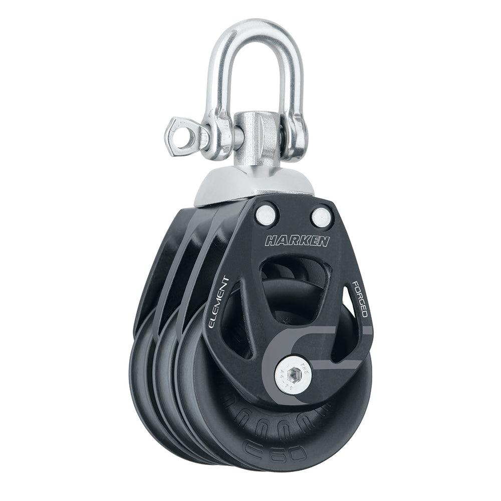 Harken 60mm Triple Aluminum Element Block w/Swivel — marine blocks