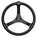 Schmitt Marine Primus Wheel 13.5" Black 3/4" Tapered Shaft w/Knob Finger Grips - Black Powder Coat — marine steering wheels
