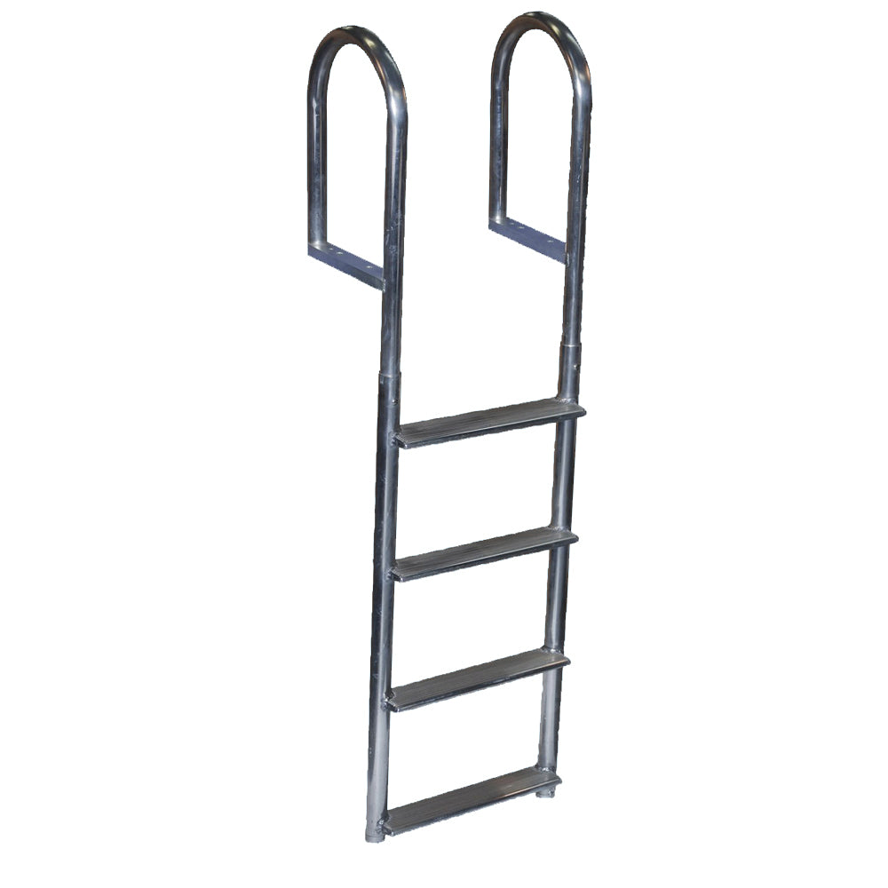 Dock Edge Welded Aluminum Fixed Wide Step Ladder - 4-Step — marine ladders