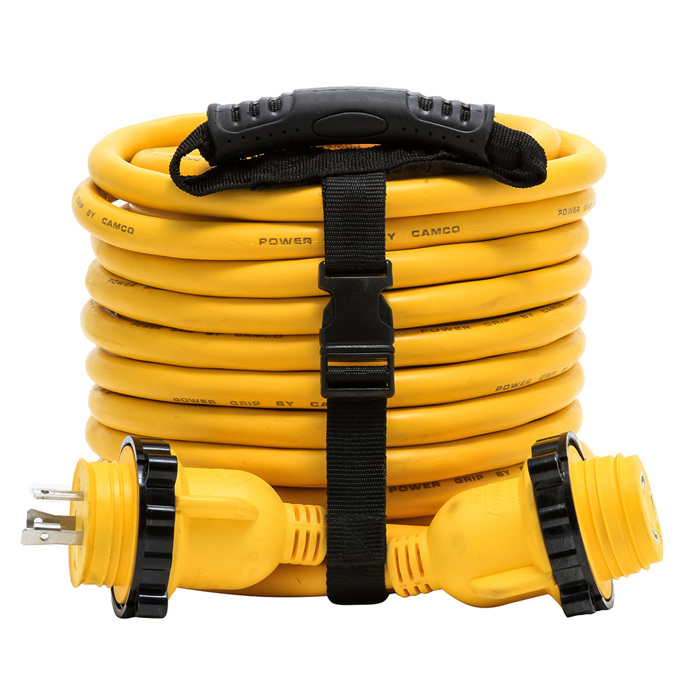 Camco 30 Amp Power Grip Marine Extension Cord - 50' M-Locking/F-Locking Adapter — marine shore power