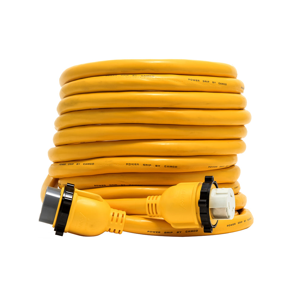Camco 50 Amp Power Grip Marine Extension Cord - 50' M-Locking/F-Locking Adapter — marine shore power
