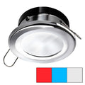 I2Systems Inc i2Systems Apeiron A1120 Spring Mount Light - Round - Red, Cool White & Blue - Polished Chrome — marine dome/down lights