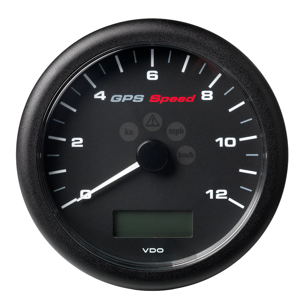 Veratron 4-1/4" (110MM) ViewLine GPS Speedometer 0-12 KNOTS/KMH/MPH - 8 to 16V Black Dial & Bezel — marine gauges