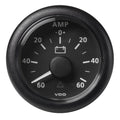 Veratron 52MM (2-1/16") ViewLine Battery Status Gauge -60/+60AMP - Black Dial & Bezel — marine gauges