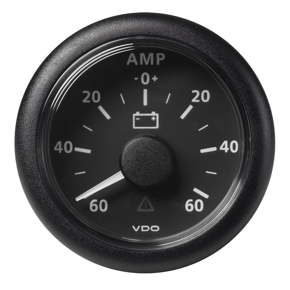 Veratron 52MM (2-1/16") ViewLine Battery Status Gauge -60/+60AMP - Black Dial & Bezel — marine gauges