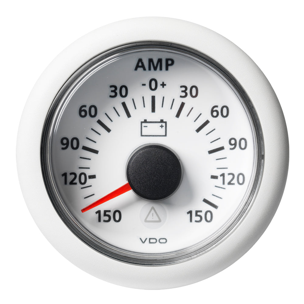 Veratron 52MM (2-1/16") ViewLine Battery Status Gauge -150/+150AMP - White Dial & Bezel — marine gauges