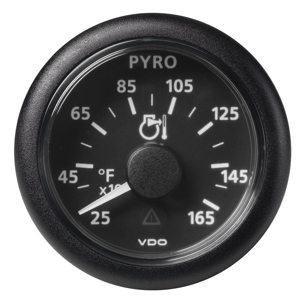 Veratron 52 MM (2-1/16") ViewLine Pyrometer - 250° to 1650°F - Black Dial & Bezel — marine gauges
