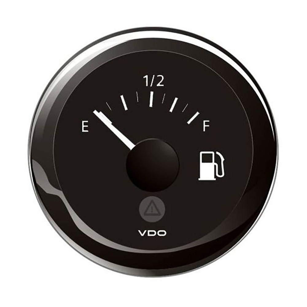 Veratron 52MM (2-1/16") ViewLine Tank Level Gauge E/F - 3-180 Ohm - Black Dial & Bezel — marine gauges