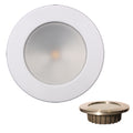 Lunasea Lighting Lunasea “ZERO EMI” Recessed 3.5” LED Light - Warm White, Red w/White Stainless Steel Bezel - 12VDC — marine interior / courtesy light