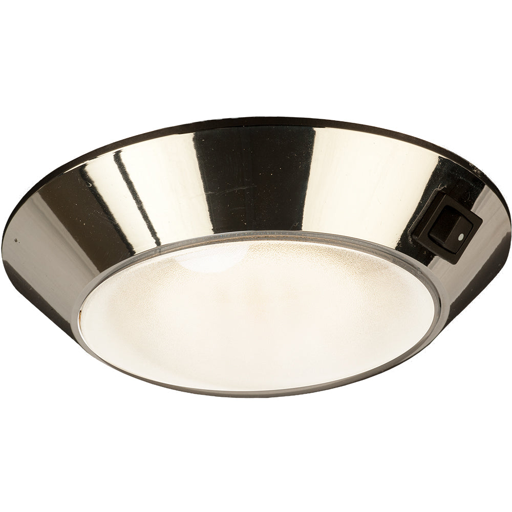 Sea-Dog Chrome Plastic LED Dome Light 4" Day/Night - Clear/Red Bulb — marine interior / courtesy light