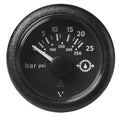 Veratron 52MM (2-1/16") ViewLine Transmission Oil Pressure 25 Bar/350 PSI - Black Dial & Round Bezel — marine gauges