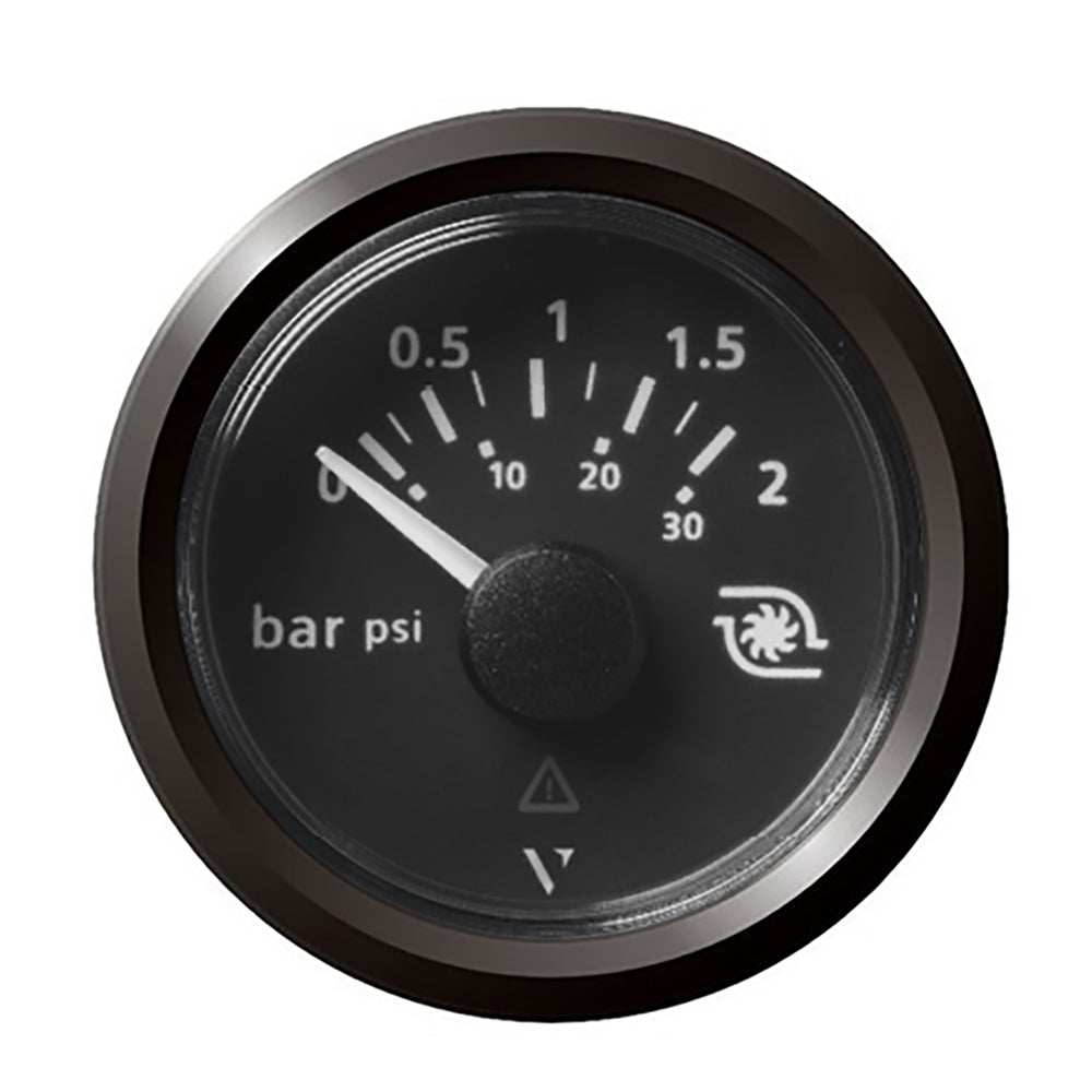 Veratron 52MM (2-1/16") ViewLine Boost Pressure Gauge 2 Bar/30 PSI - Black Dial & Triangular Bezel — marine gauges