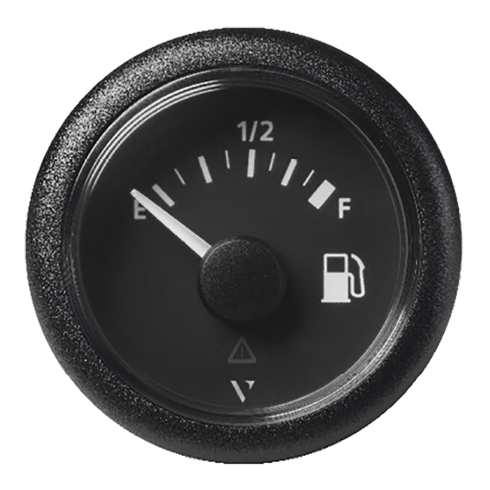 Veratron 52MM (2-1/16") ViewLine Fuel Level Gauge Empty-Full - 90-4 OHM - Black Dial & Round Bezel — marine gauges