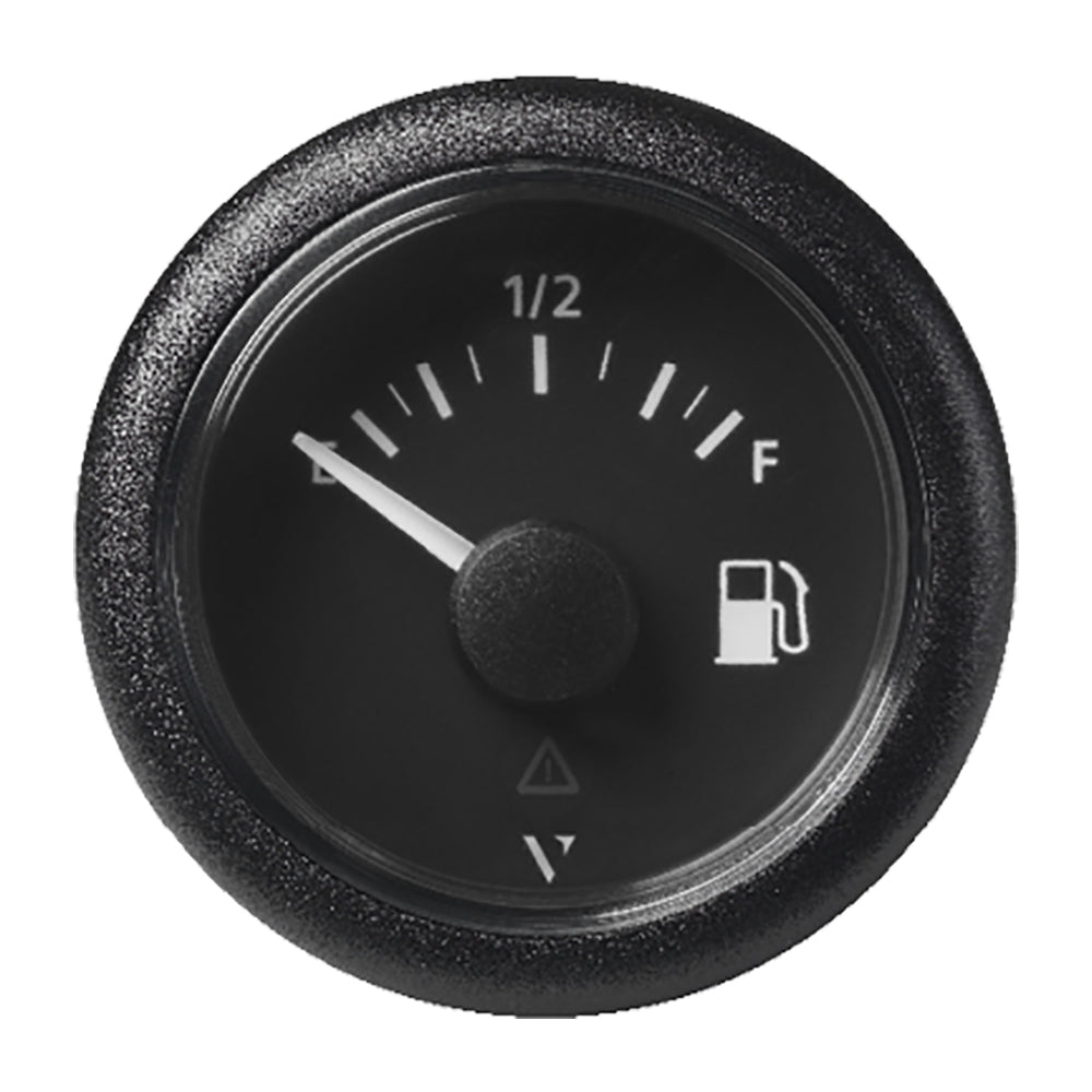 Veratron 52MM (2-1/16") ViewLine Fuel Level Gauge Empty-Full - 0-90 OHM - Black Dial & Round Bezel — marine gauges