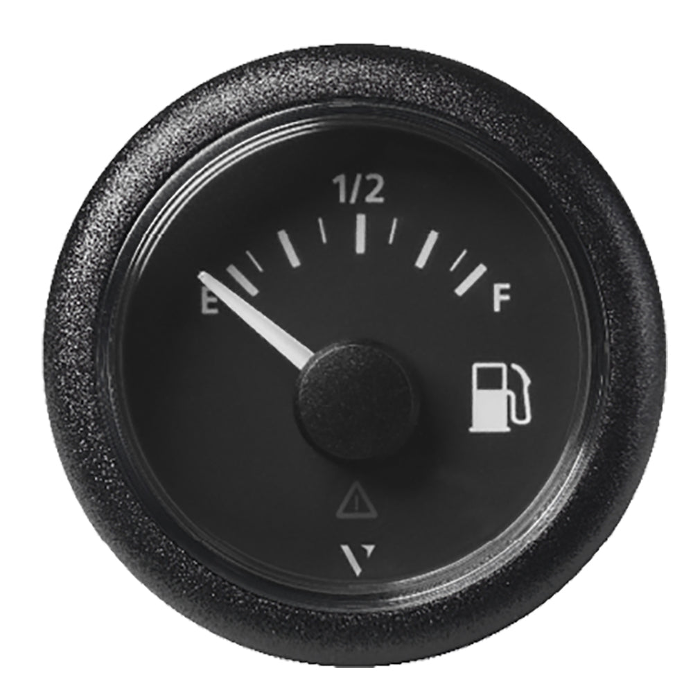 Veratron 52MM (2-1/16") ViewLine Fuel Level Gauge Empty/Full - 240-33.5 OHM - Black Dial & Round Bezel — marine gauges