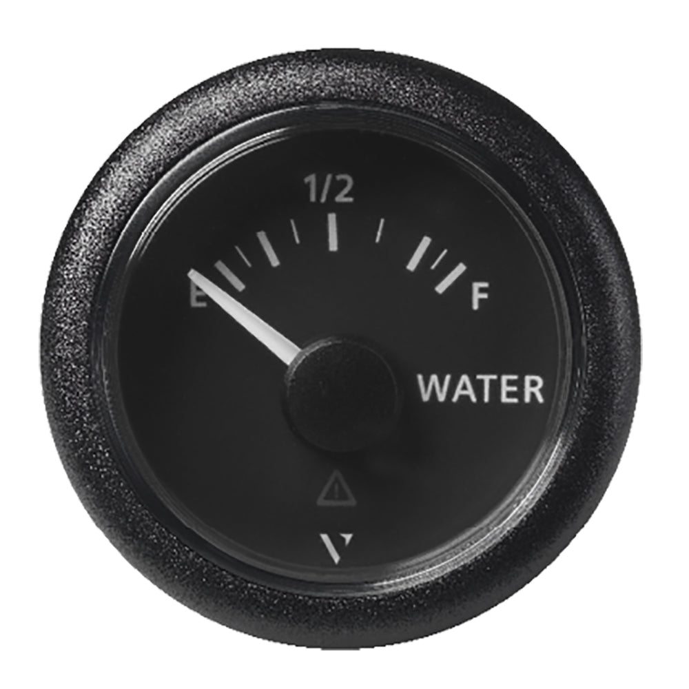 Veratron 52MM (2-1/16") ViewLine Fresh Water Resistive - Empty/Full - 3 to180 OHM - Black Dial & Round Bezel — marine gauges