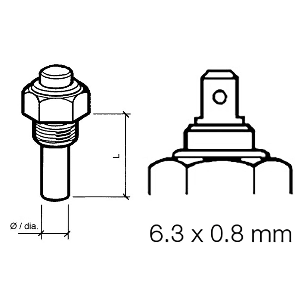 Veratron Engine Oil Temperature Sensor - Single Pole, Common Ground - 50-150°C/120-300°F - 6/24V - M14 x 1.5 Thread — marine gauge accessories