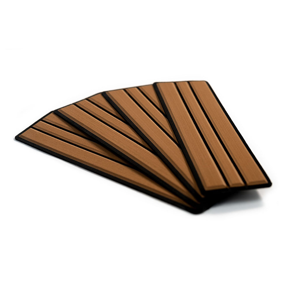 SeaDek Faux Teak 4-Piece Step Kit - Mocha/Black — marine deck / galley