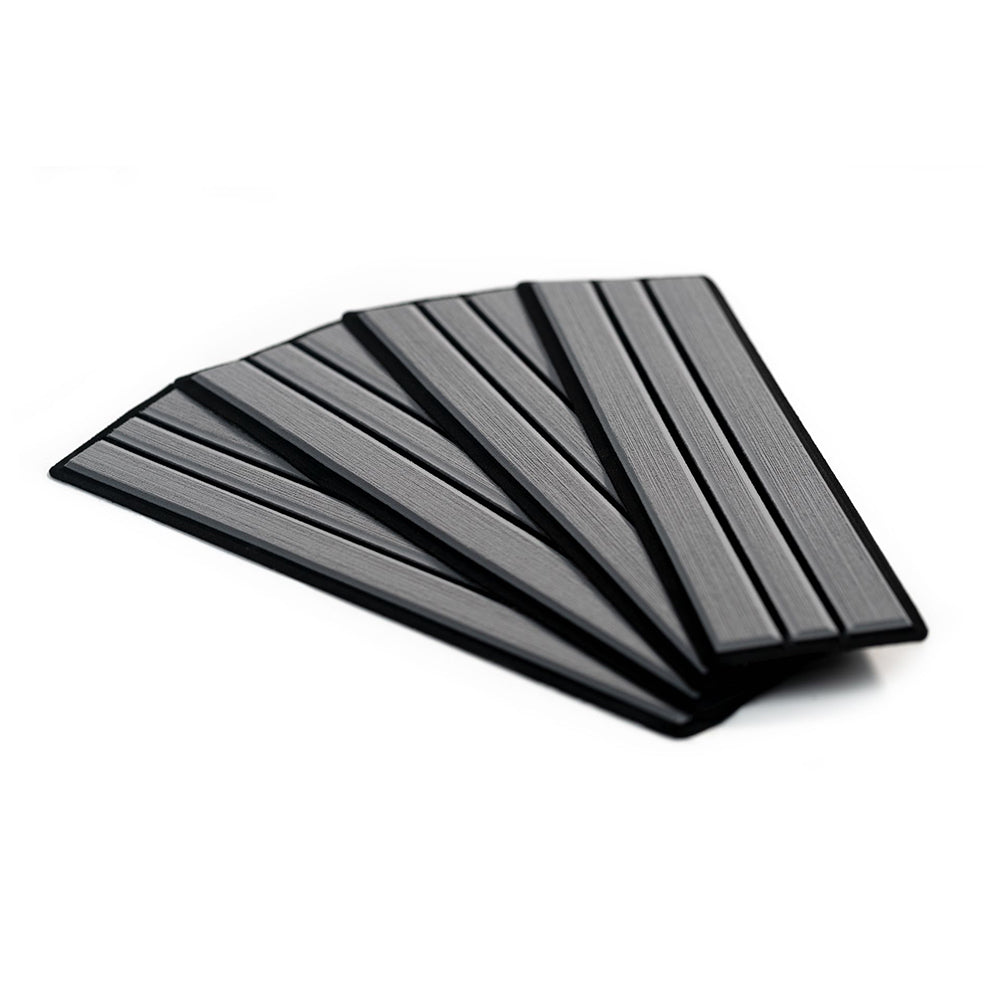 SeaDek Faux Teak 4-Piece Step Kit - Storm Grey/Black — marine deck / galley