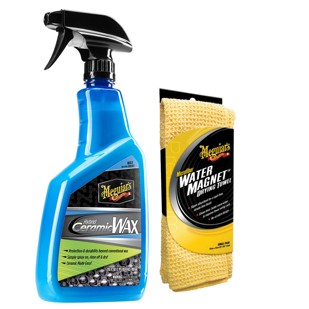 Meguiar's Hybrid Ceramic Wax w/Water Magnet Microfiber Drying Towel - 22" x 30" — marine cleaning