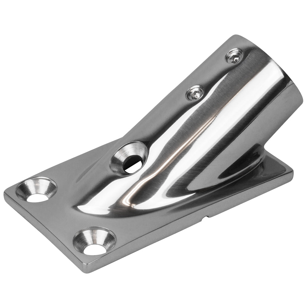 Sea-Dog Rail Base Fitting Rectangular Base 30° 316 Stainless Steel 7/8" OD — marine rail fittings
