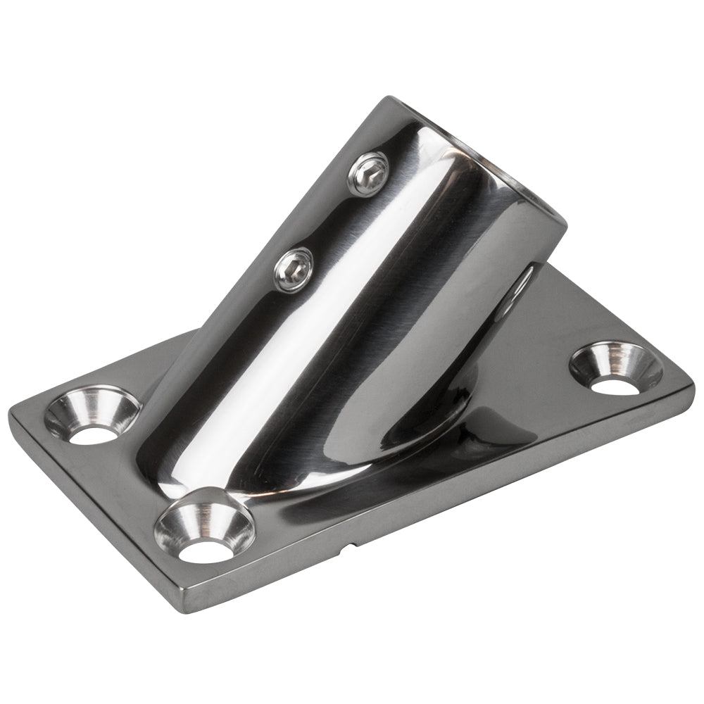 Sea-Dog Rail Base Fitting Rectangular Base 45° 316 Stainless Steel - 3-1/4" x 1-7/8" - 1" OD — marine rail fittings