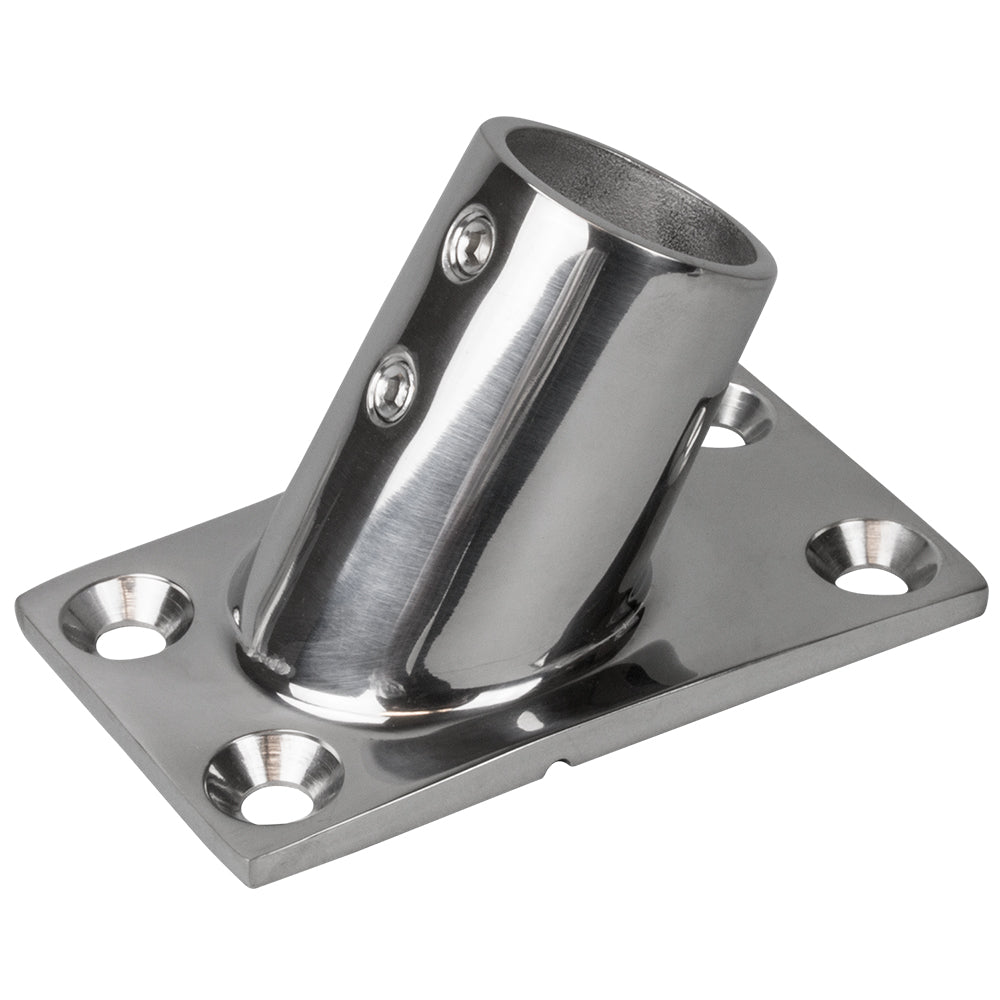 Sea-Dog Rail Base Fitting Rectangular Base 60° 316 Stainless Steel - 1-7/8" x 3-1/4" - 1" OD — marine rail fittings