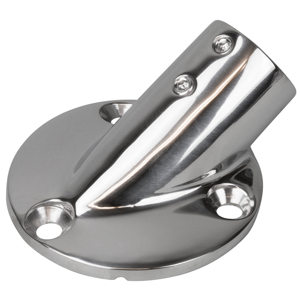 Sea-Dog Rail Base Fitting 2-3/4" Round Base 30° 316 Stainless Steel - 1" OD — marine rail fittings