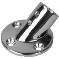 Sea-Dog Rail Base Fitting 2-3/4" Round Base 45° 316 Stainless Steel - 1" OD — marine rail fittings