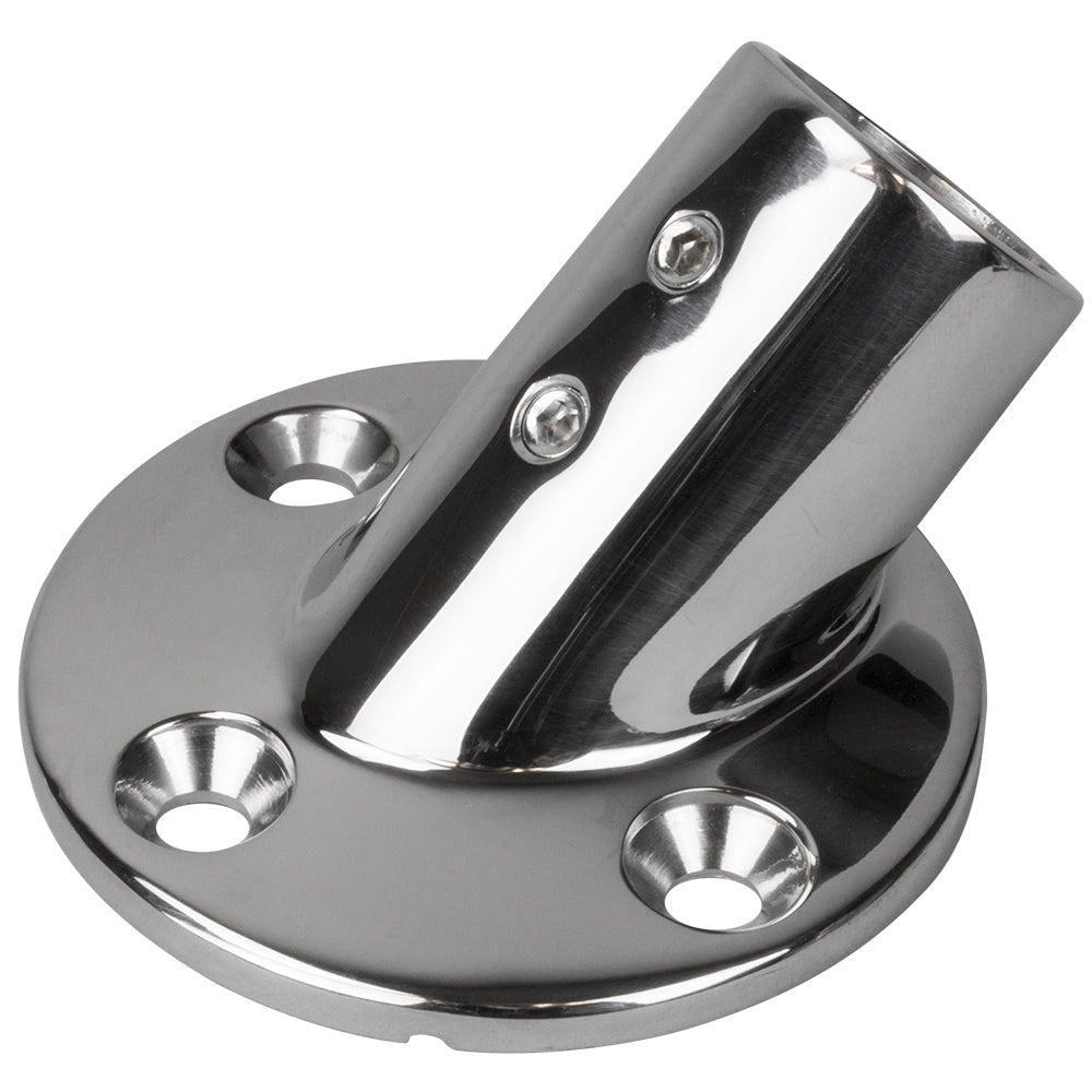 Sea-Dog Rail Base Fitting 2-3/4" Round Base 45° 316 Stainless Steel - 1" OD — marine rail fittings