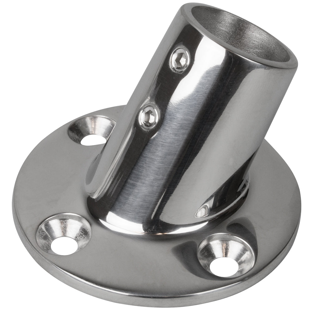 Sea-Dog Rail Base Fitting 2-3/4" Round Base 60° 316 Stainless Steel - 1" OD — marine rail fittings