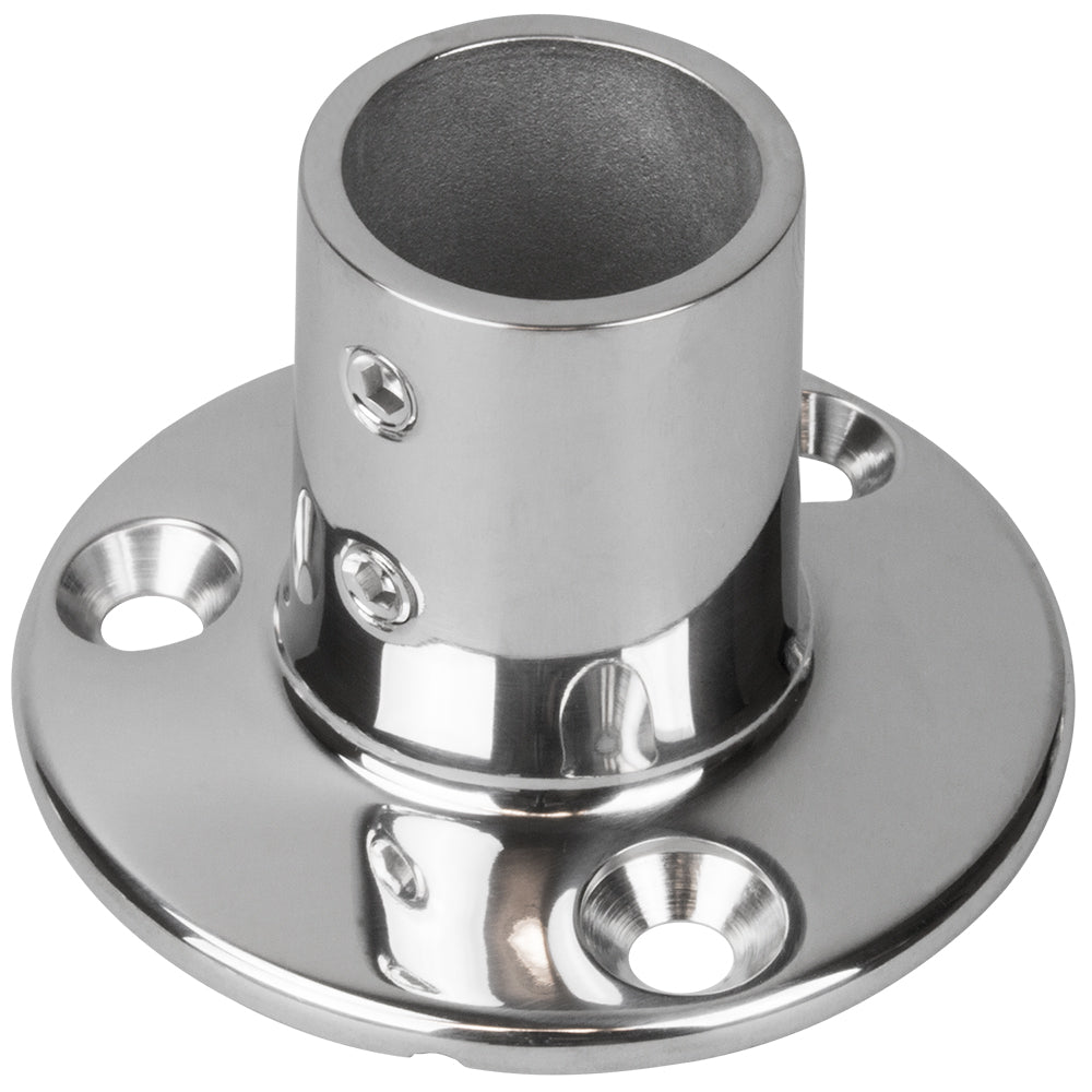 Sea-Dog Rail Base Fitting 2-3/4" Round Base 90° 316 Stainless Steel - 1" OD — marine rail fittings