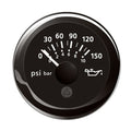 Veratron 52MM (2-1/16") ViewLine Oil Pressure Indicator 0 to 150 PSI - Black Dial & Round Bezel — marine gauges