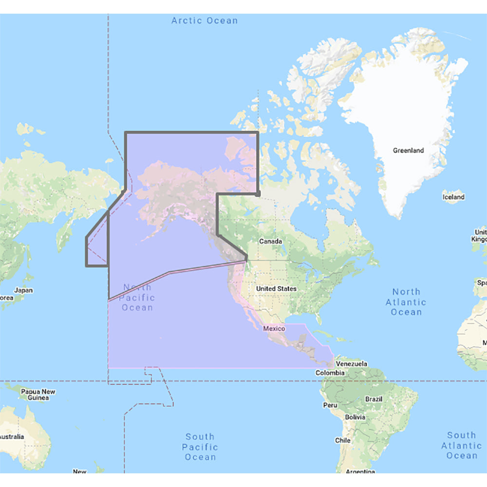 Furuno US & Canada Pacific Coast, Hawaii, Alaska, Mexico to Panama - C-MAP Mega Wide Chart - Unlock Code — marine marine equipment