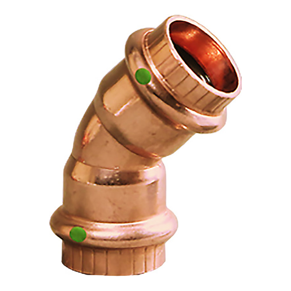 Viega ProPress 2" - 45° Copper Elbow - Double Press Connection - Smart Connect Technology — marine fittings