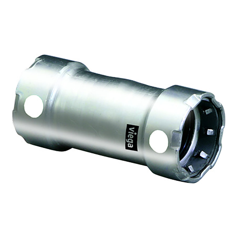 Viega MegaPress 3/4" Stainless Steel 304 Coupling w/o Stop - Double Press Connection - Smart Connect Technology — marine fittings