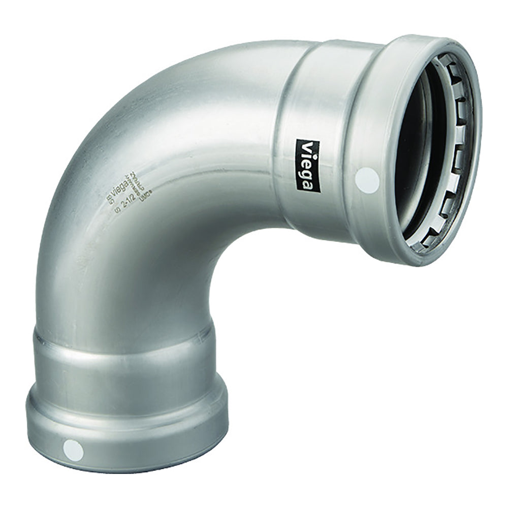 Viega MegaPress 3" 90° Carbon Steel Elbow w/FKM - Double Press Connection - Smart Connect Technology — marine fittings