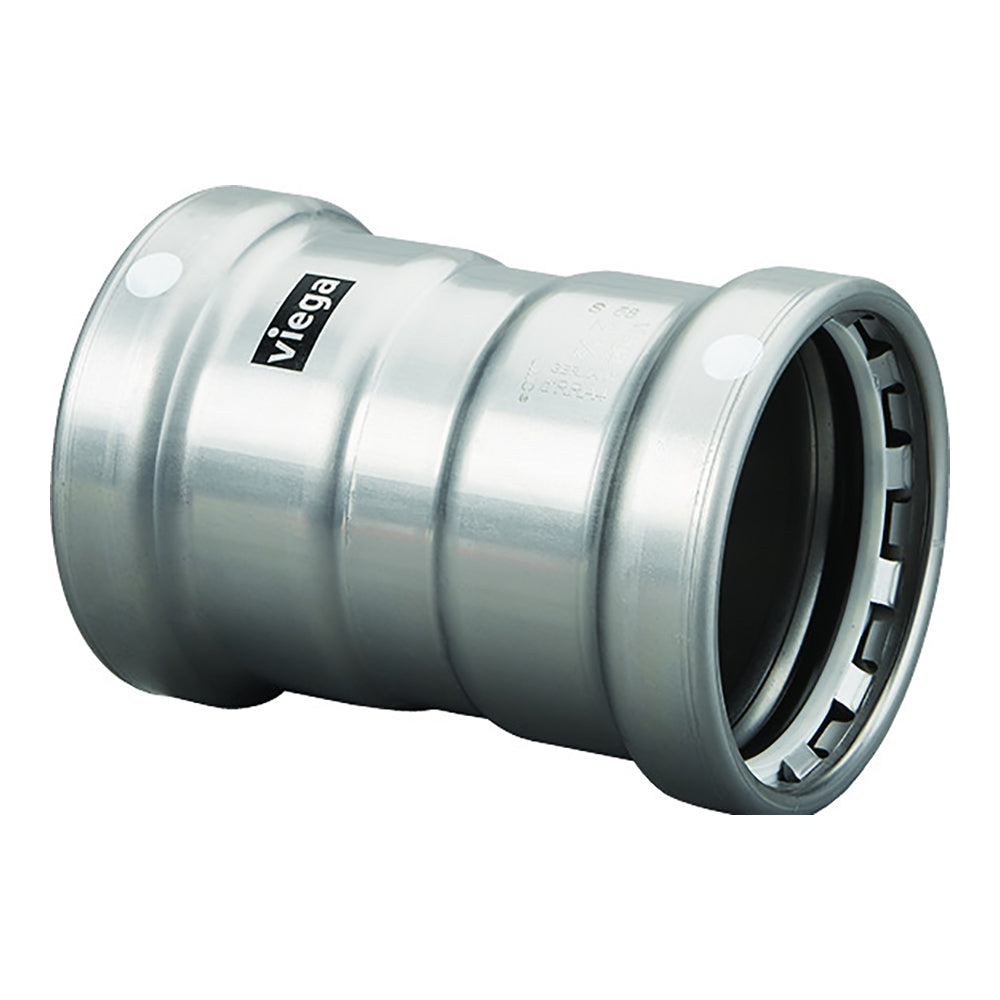Viega MegaPress 4" Carbon Steel Coupling w/Stop w/FMK Double Press Connection - Smart Connect Technology — marine fittings