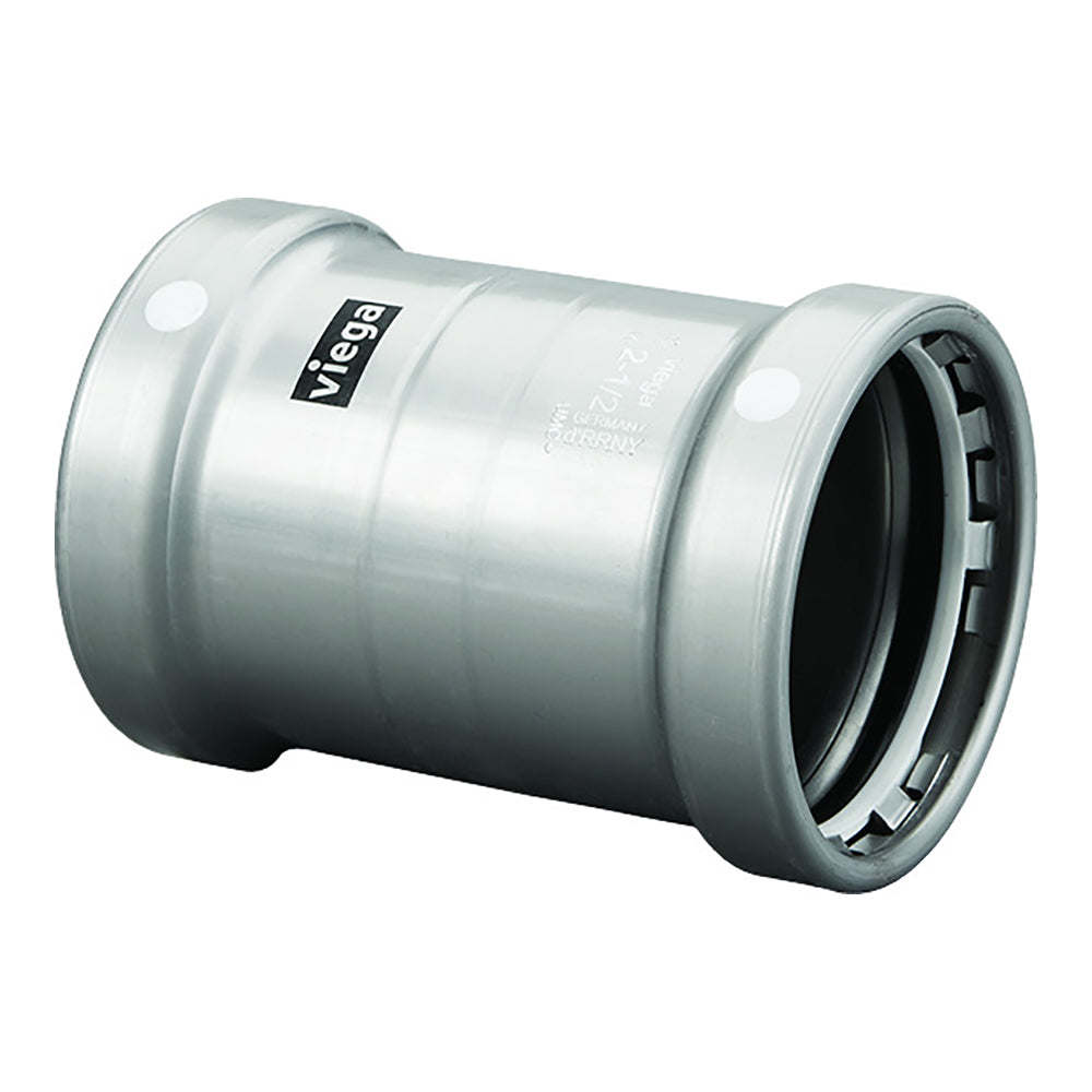 Viega MegaPress 2-1/2" Carbon Steel Coupling w/o Stop w/FMK - Double Press Connection - Smart Connect Technology — marine fittings