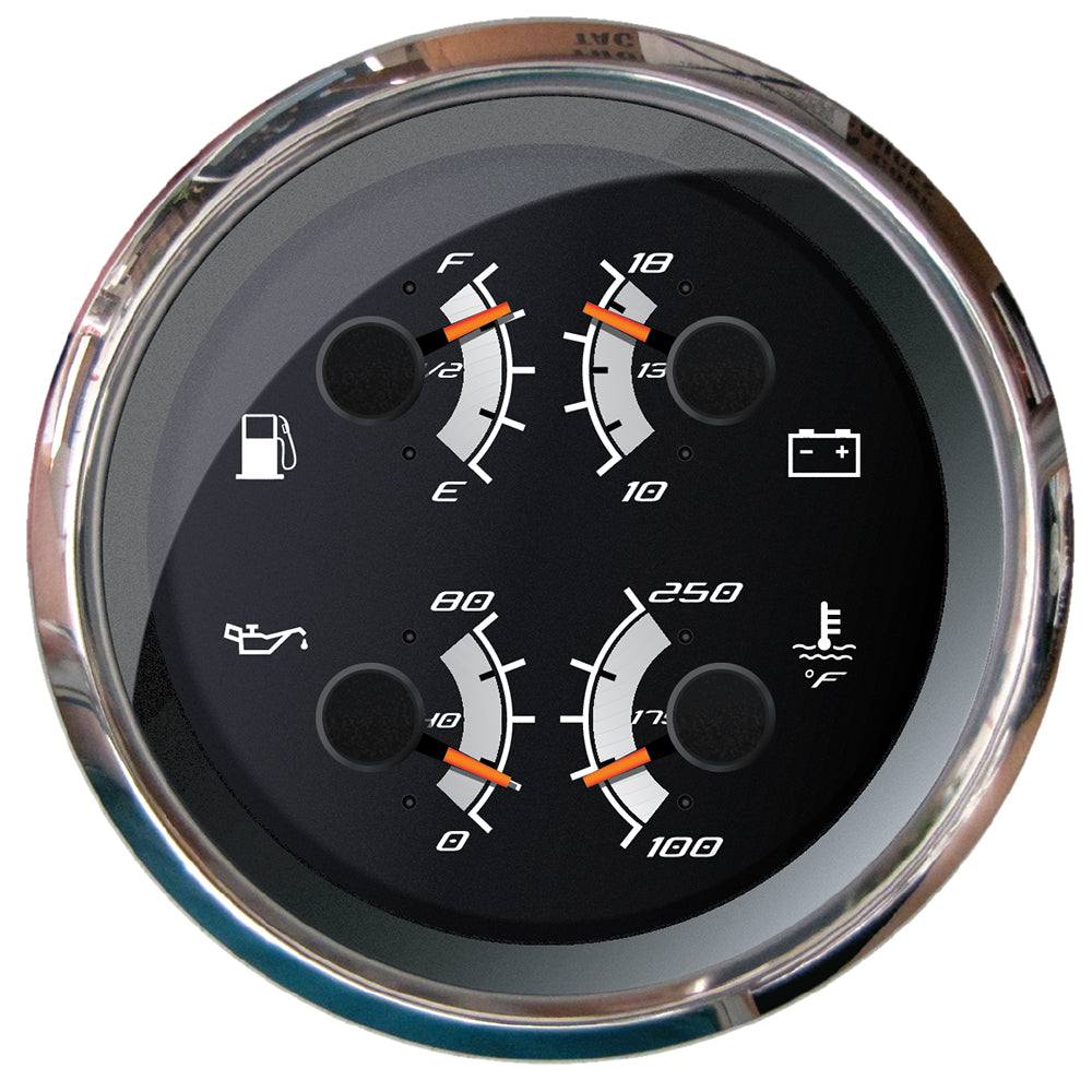 Faria Beede Instruments Faria Platinum 4" Multi-Function - Fuel, Oil, Volt & Water Temperature — marine gauges