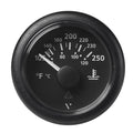 Veratron 52MM (2-1/16") ViewLine Water Temperature Gauge - 100-250°F - Black Dial & Bezel — marine gauges