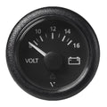 Veratron 52 MM (2-1/16") ViewLine Voltmeter - 8 to16V - Black Dial & Bezel — marine gauges