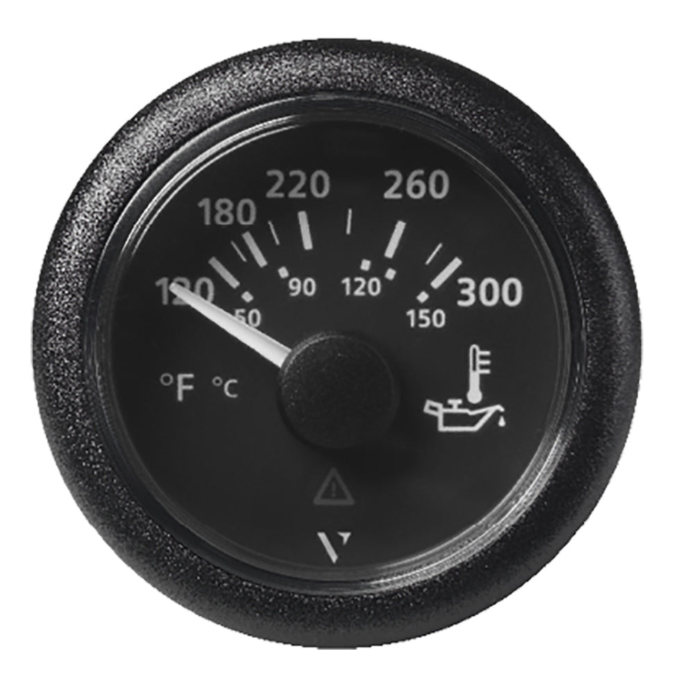 Veratron 52MM (2-1/16") ViewLine Oil Temperature Gauge 120-300°F - Black Dial & Bezel — marine gauges