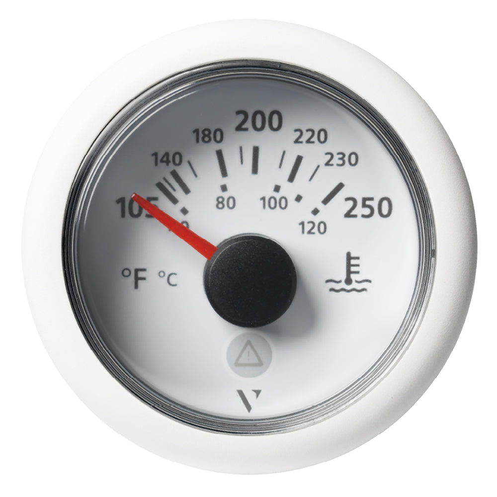 Veratron 52 MM (2-1/16") ViewLine Temperature Gauge 105°F to 250°F - White Dial/Bezel — marine gauges