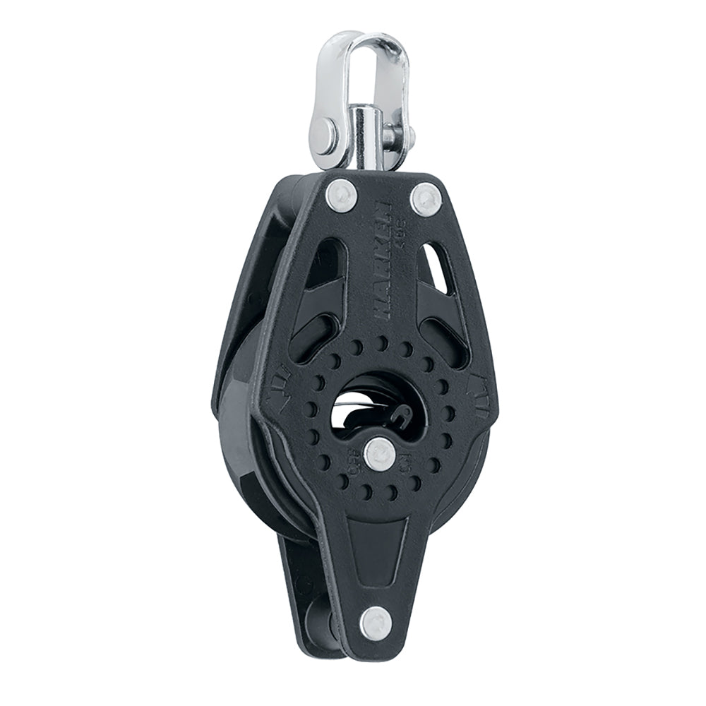 Harken 40mm Carbo Single Ratchet Block w/Swivel & Becket — marine blocks