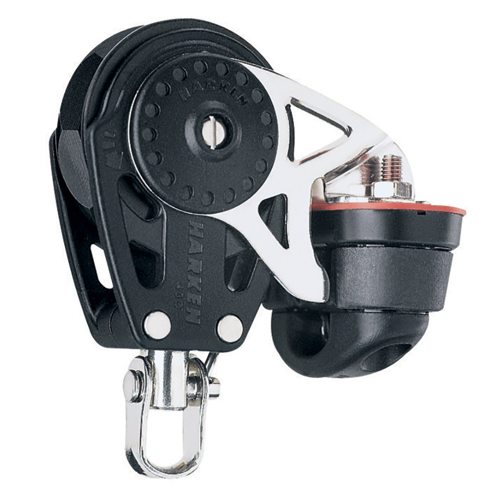 Harken 40mm Carbo Single Ratchet Block w/Swivel Becket & Cam Cleat — marine blocks