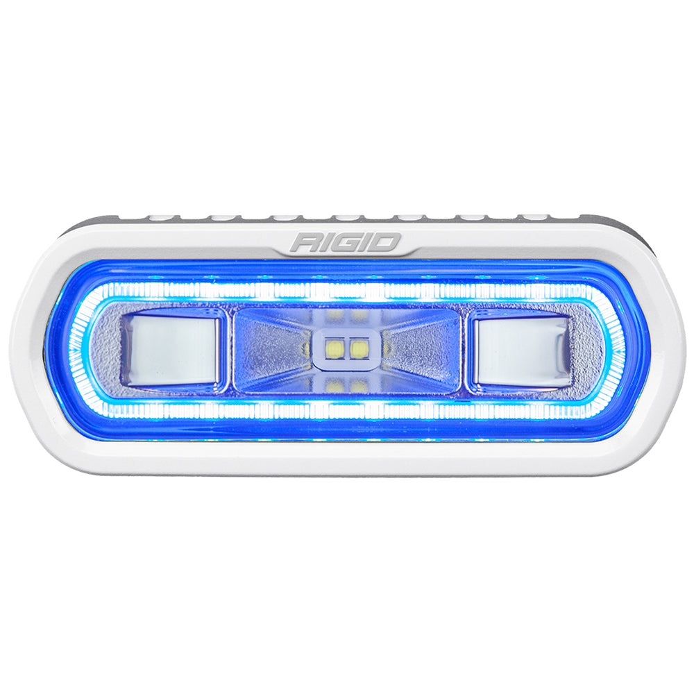 RIGID Industries SR-L Series Marine Spreader Light - White Surface Mount - White Light w/Blue Halo — marine flood/spreader lights
