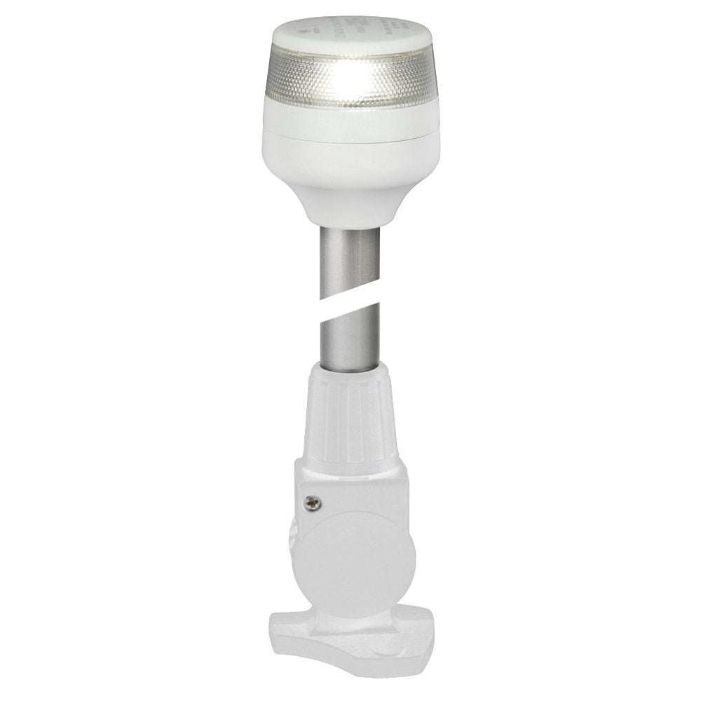 Hella Marine 2nm All Round White Fold Down Pole Navigation Lamp - 8" - White Base — marine navigation lights