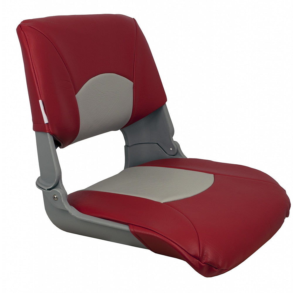 Springfield Marine Springfield Skipper Standard Seat Fold Down - Grey/Red — marine seating