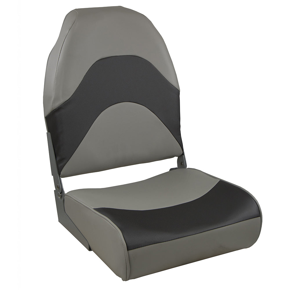 Springfield Marine Springfield Premium Wave Folding Seat - Grey w/Meteor Stripe — marine seating